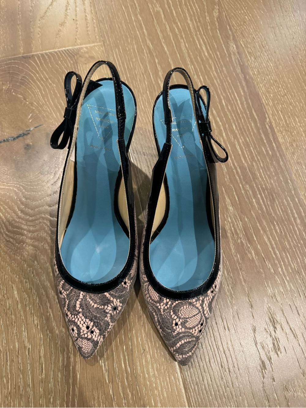 Black Lace Slingback Pointed Toe Pumps